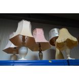 Five various table lamps