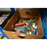 A box of various die cast vehicles to include Matc