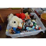 A large quantity of various soft toys and die cast