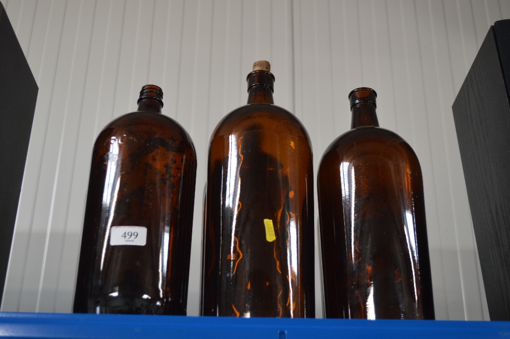 Six vintage chemists bottles