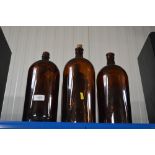 Six vintage chemists bottles
