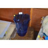 A Murano blue glass vase