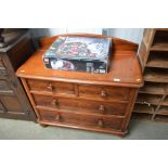 A Victorian mahogany chest fitted two short over t