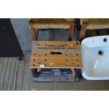 A Black & Decker workmate tool box and contents