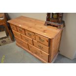 A pine multidrawer chest