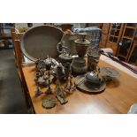 A large quantity of various metalware to include c