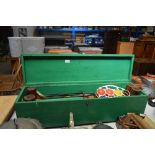 A wooden cased croquet set