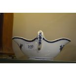 A 19th Century blue and white porcelain sauce boat