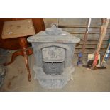 A cast iron fireplace