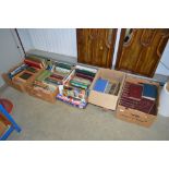 Five boxes of various books