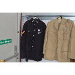 A British Army uniform including trousers and meda