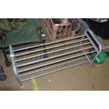 A metal shoe rack