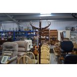 A bent wood hat and coat stand