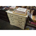 A painted chest fitted three drawers