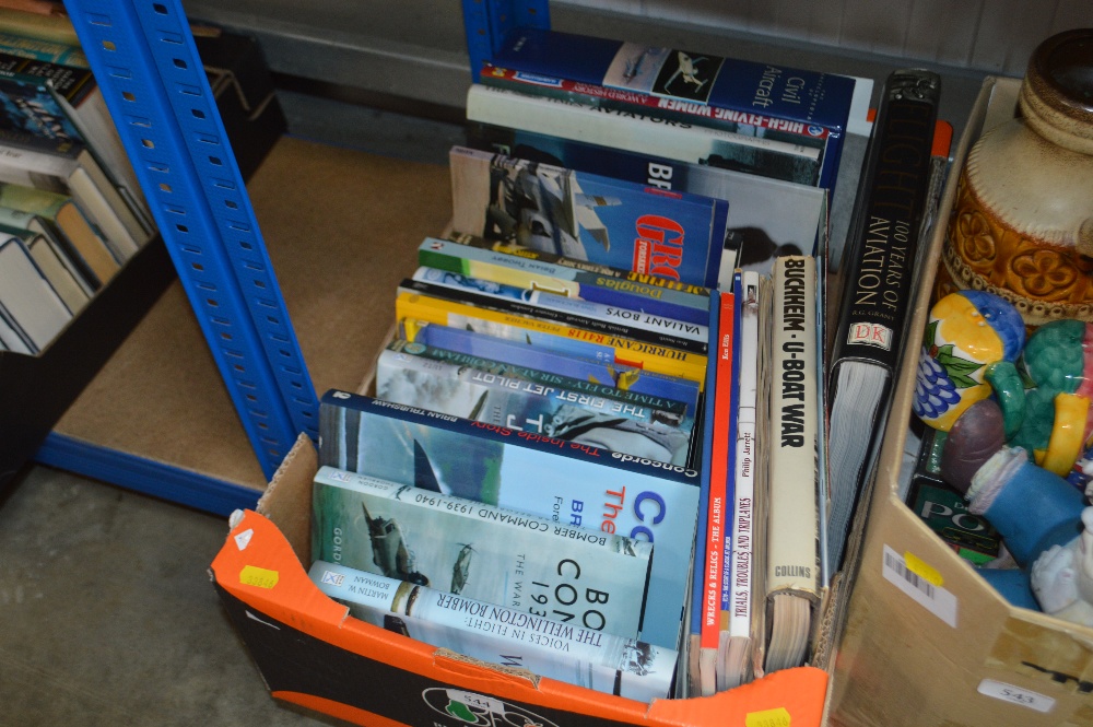 A box of various aircraft relating books