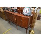 A reproduction mahogany sideboard, fitted two draw