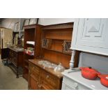 An oak and leaded dresser