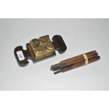 A 19th Century brass and hardwood dinner-biscuit m