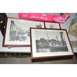 Three old Ipswich framed photographic prints