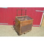 A Vintage wooden linen trolley, with storage drawe