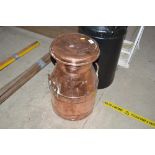 A CWS copper 5 gallon milk churn