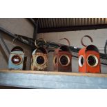 Four Vintage road lamps