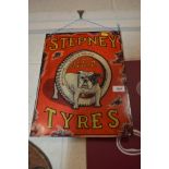 A tin advertising sign for "Stepney Tyres", 15.75