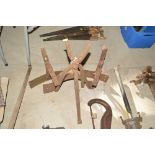 A Wheelwright's folding stand and various other it