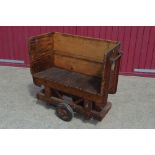A Vintage wooden trolley cart