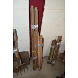 A quantity of various Vintage wooden tool handles
