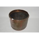 An Antique copper copper, 19ins dia.