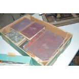 A box of various leather bound and other Antiquari