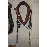 A Vintage leather horse's collar complete with bra