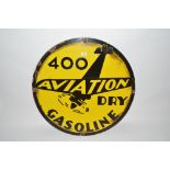 A circular enamel advertising sign for "Aviation G