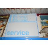 A 1970's Lancia Sales Service sign, 30ins x 36in