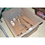 A tray box containing various cast metal planes