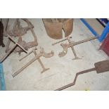 Pair of two iron cart jacks