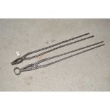 Two pairs of Foundry tongs