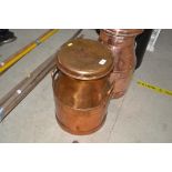 A CWS coppered 5 gallon milk churn