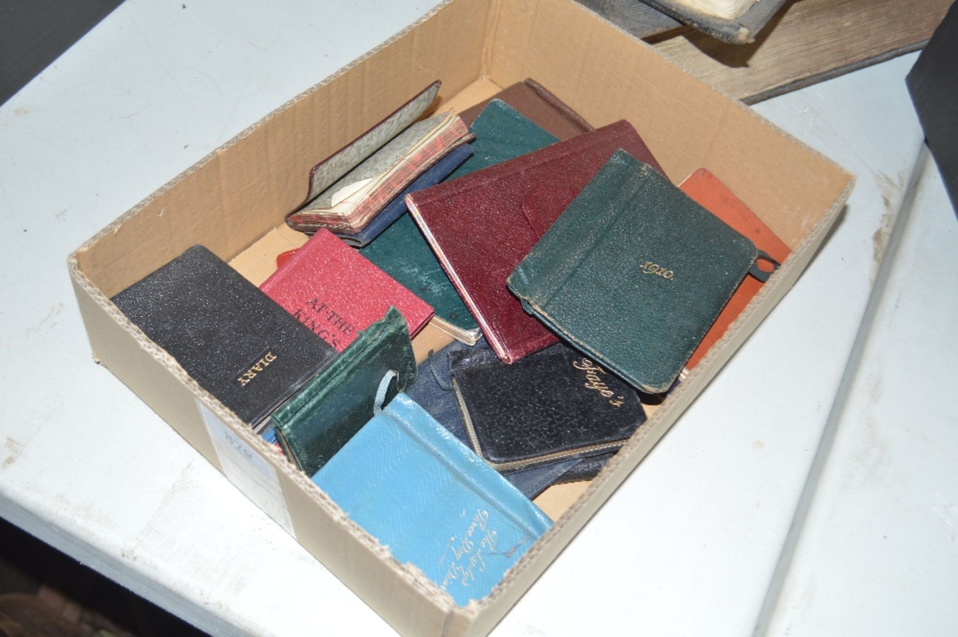 A box of Vintage diaries
