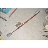 A Vintage mole trap and a mole spade