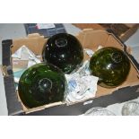 Three Antique glass fisherman's floats, of large s