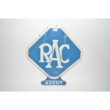 A RAC Agent enamel advertising sign, 25.5ins high