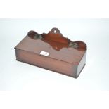 A Georgian mahogany lidded wall hanging candle box