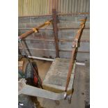 A Vintage Lineberry type cart with cast iron hangi