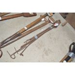 Eight various fire/boiler irons