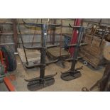 A pair of Vintage heavy cast iron stands, converte