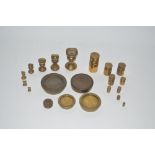 A quantity of Brass bell weights and various other