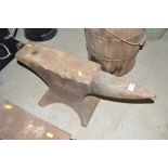 An iron horn anvil, 27.5ins approx. long overall