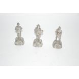 Three Charles Stadden pewter fireman figurines, co